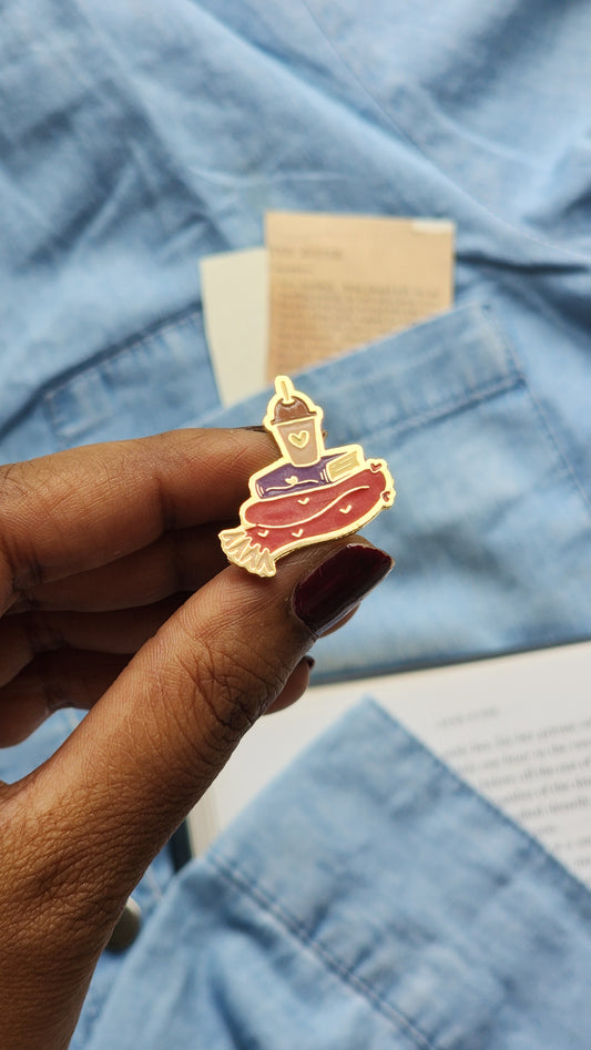 Coffee, Book and a Blanket - Bookish Enamel Pin