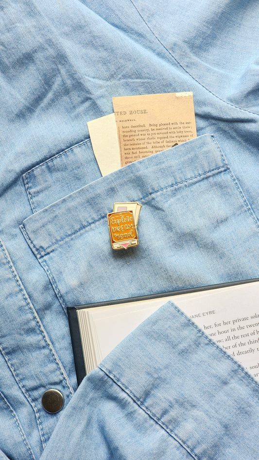 Explore Dream Read - Bookish Enamel Pin