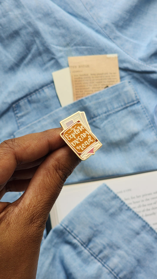 Explore Dream Read - Bookish Enamel Pin