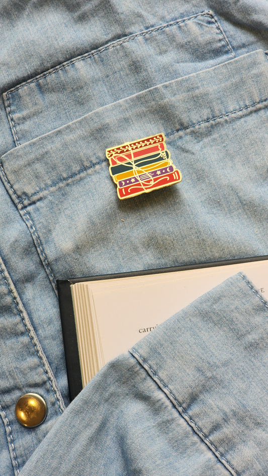 Vibrant Book Stack - Bookish Enamel Pin