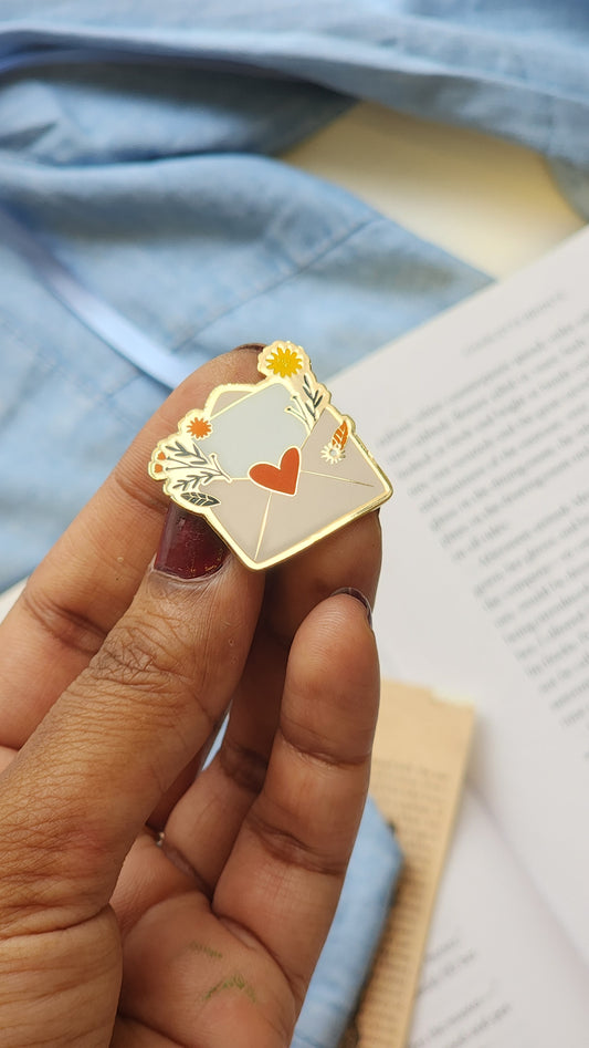 Envelope with Flowers - Bookish Enamel Pin
