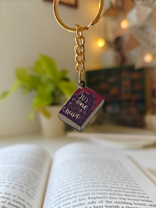 Just One More Chapter  - Bookish Enamel Keychain