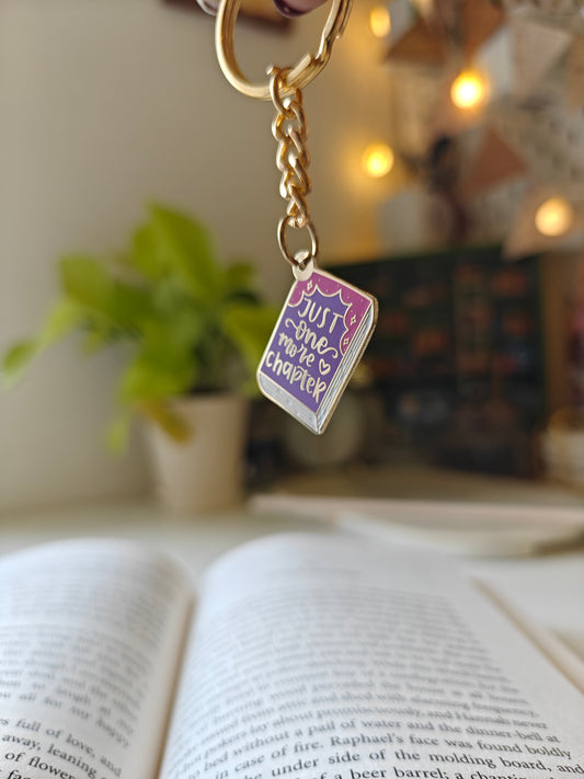 Just One More Chapter  - Bookish Enamel Keychain