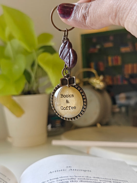 Books and Coffee - Bookish Keychain