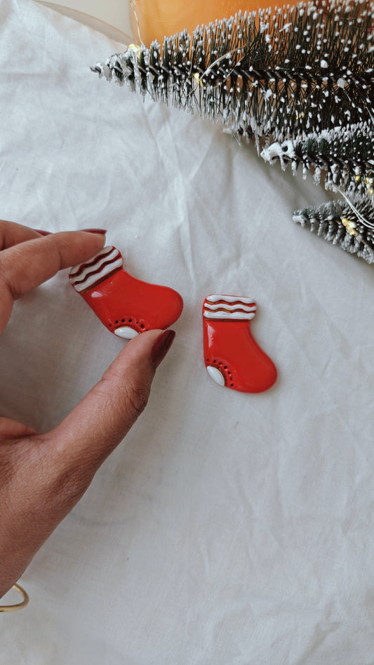 Red Stocking Ornament Set