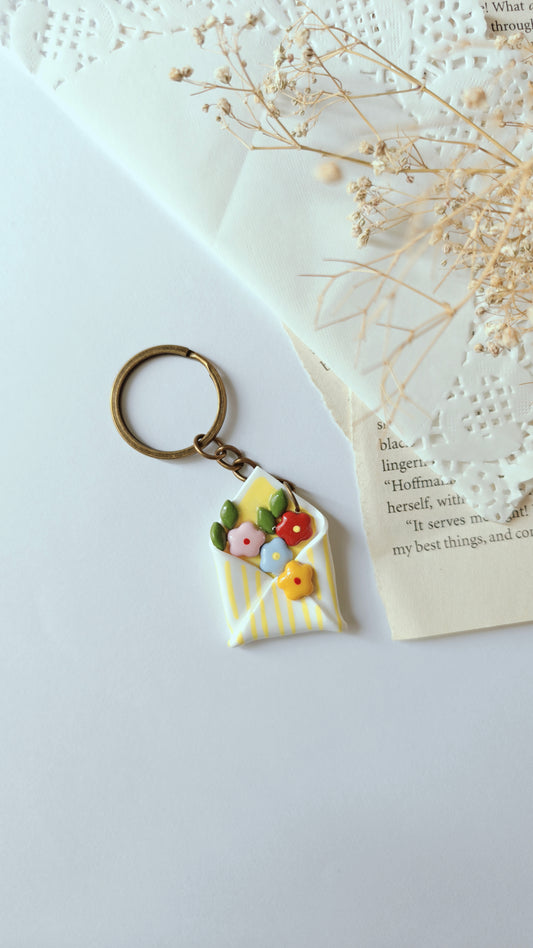 Floral Love Letter Envelope Keychain
