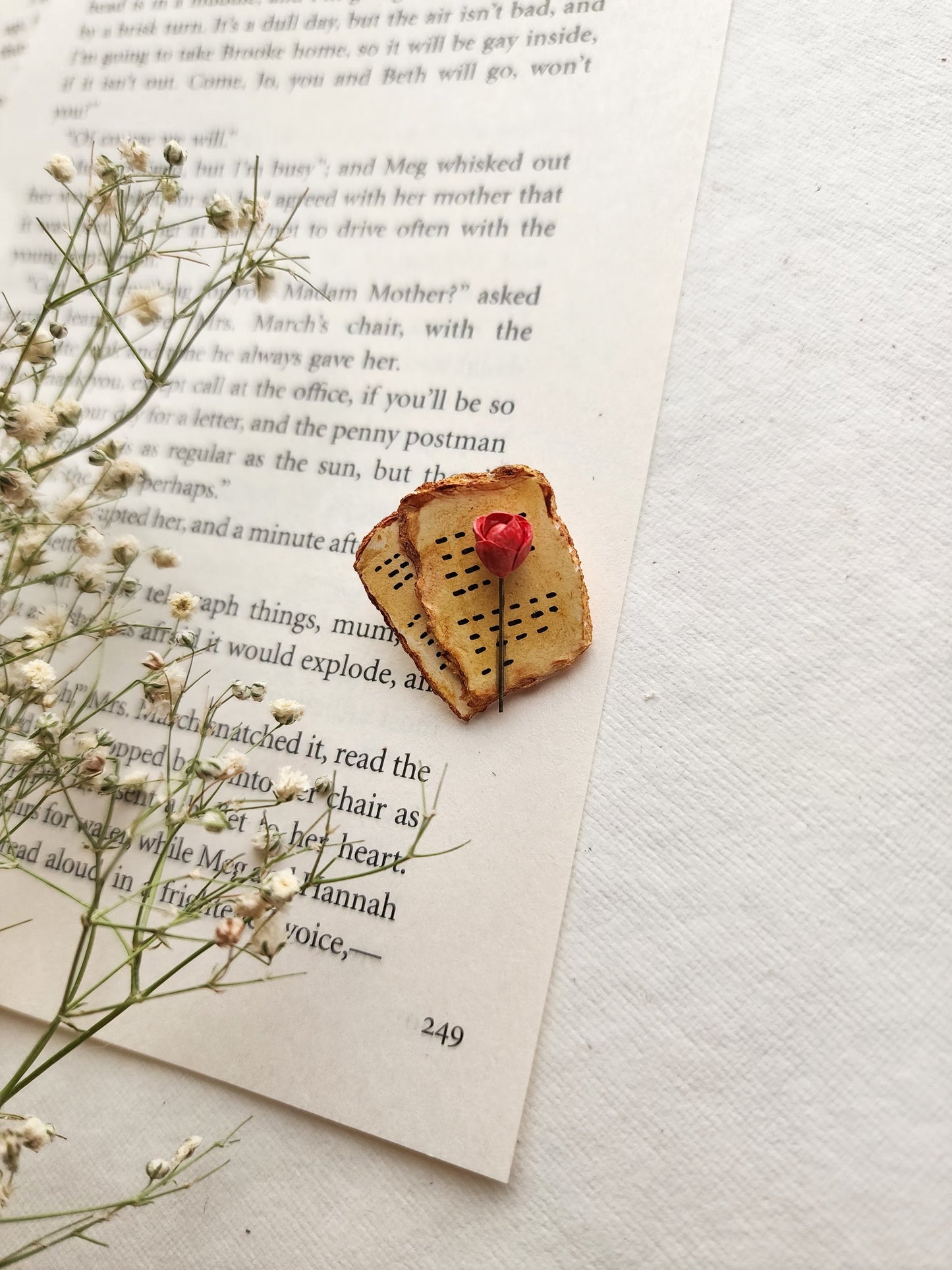 Two Pages & a Flower | Layered Bookish Pin
