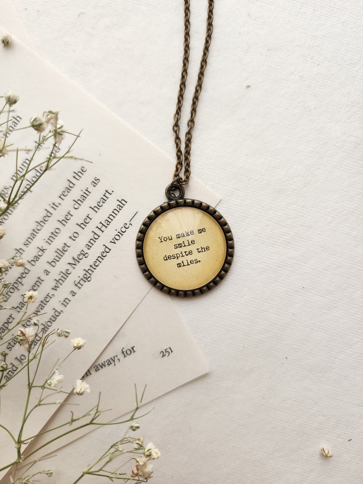 "make me smile...” Quote Pendant