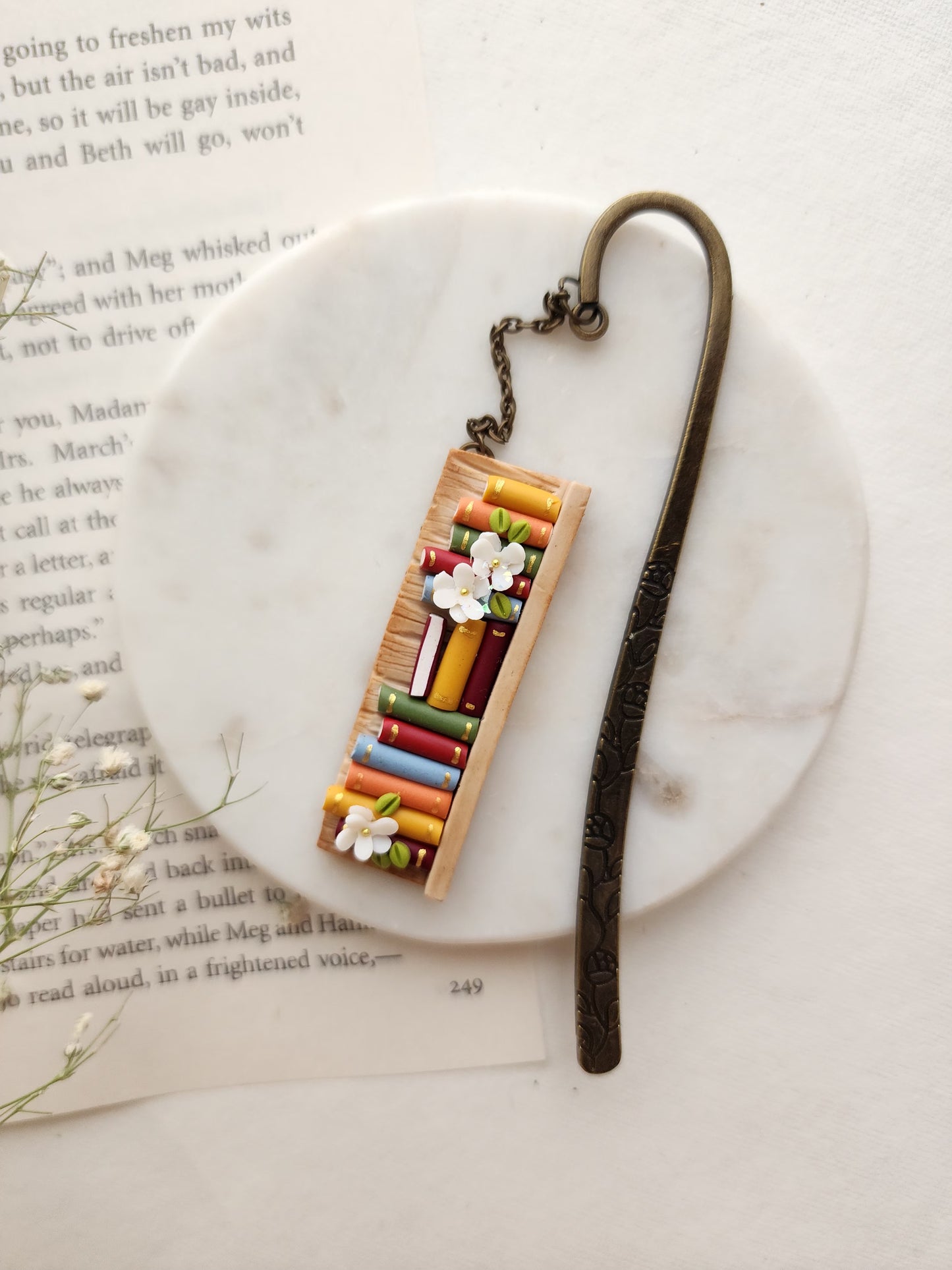 Books-On-A-Shelf Bookmark - Light Colour