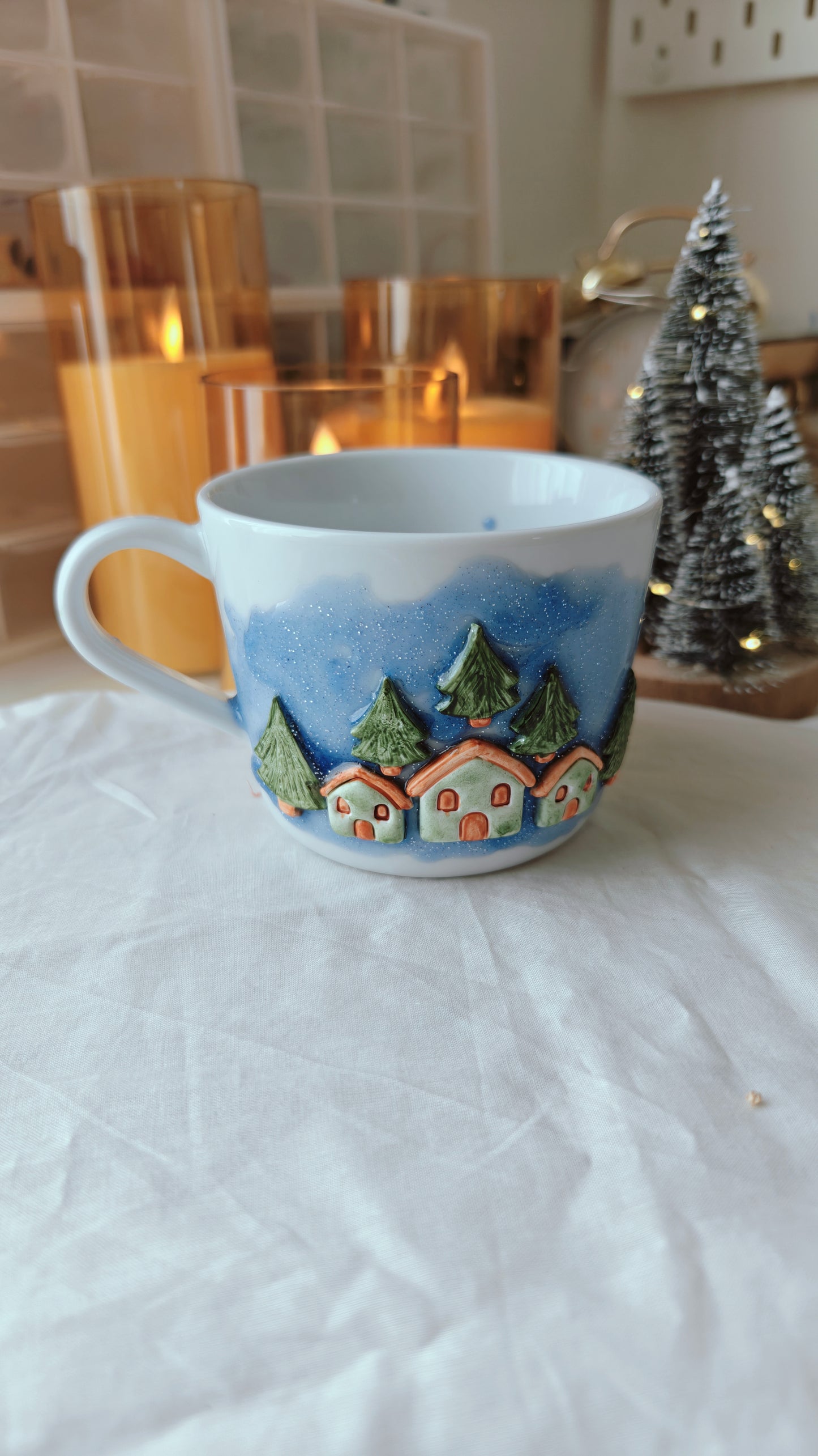 Midnight Snow Village Mug