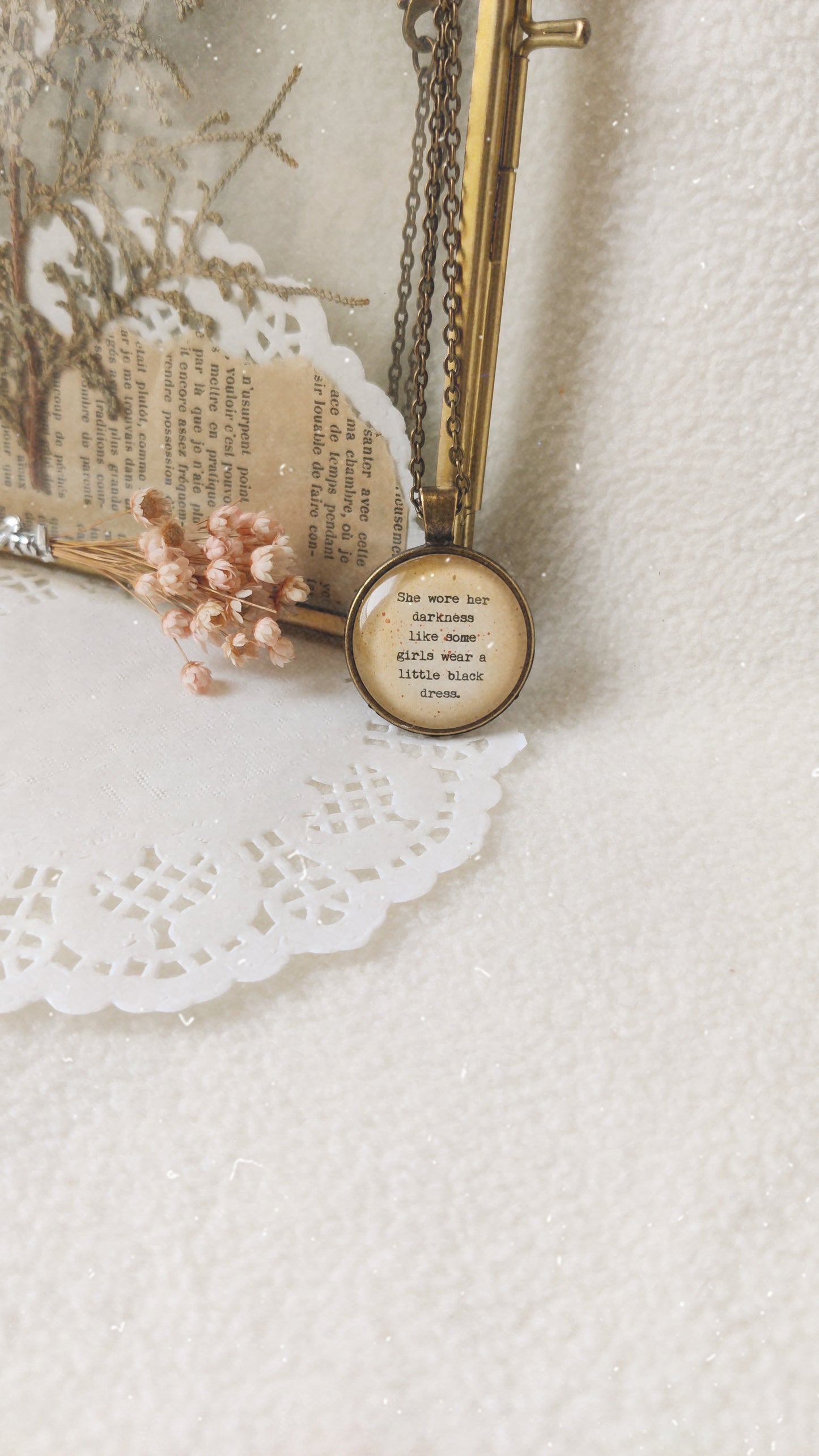 "Little black dress..." Quote Pendant