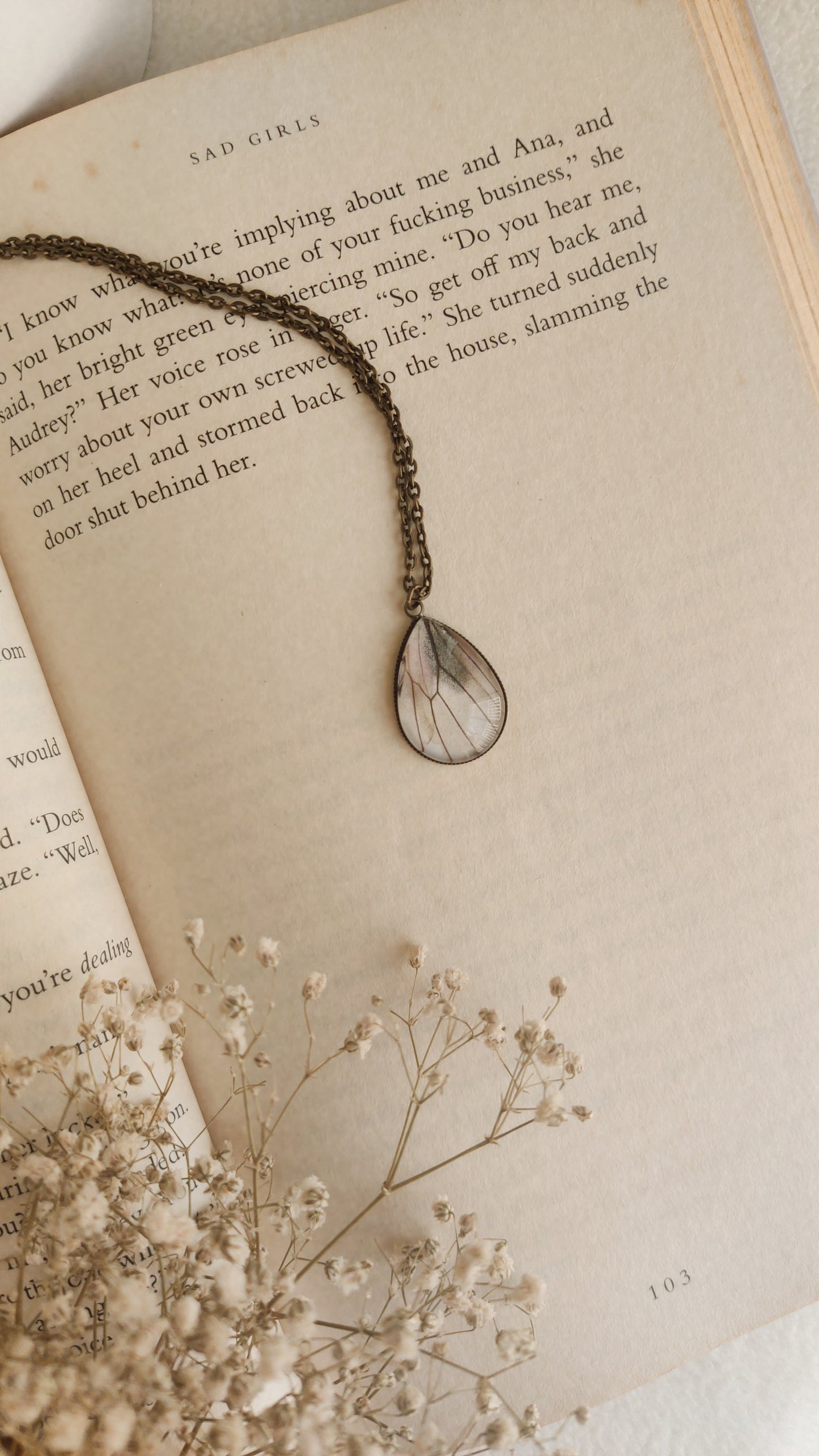 Off White Butterfly Wing Pendant