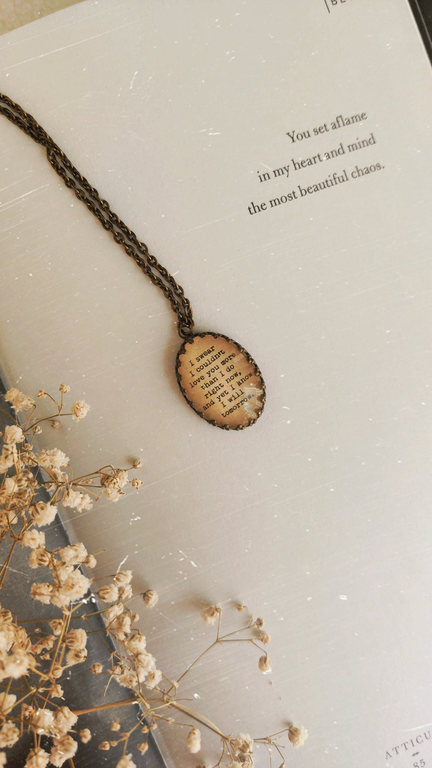 "I couldn't love you more.." Quote Jewelry