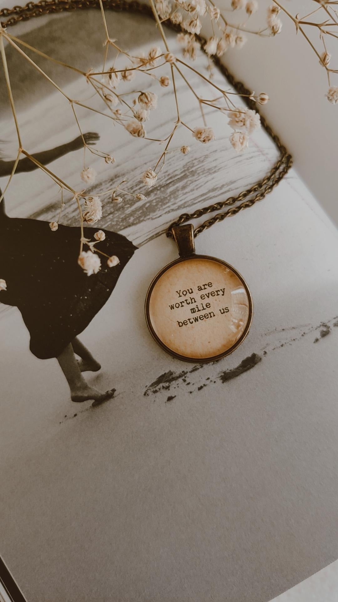 "....worth every mile.." Quote Jewelry