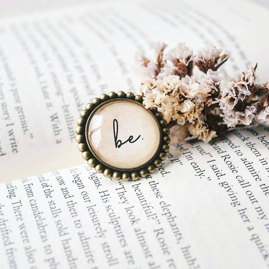 Be - Bookish Quote Adjustable Finger Ring