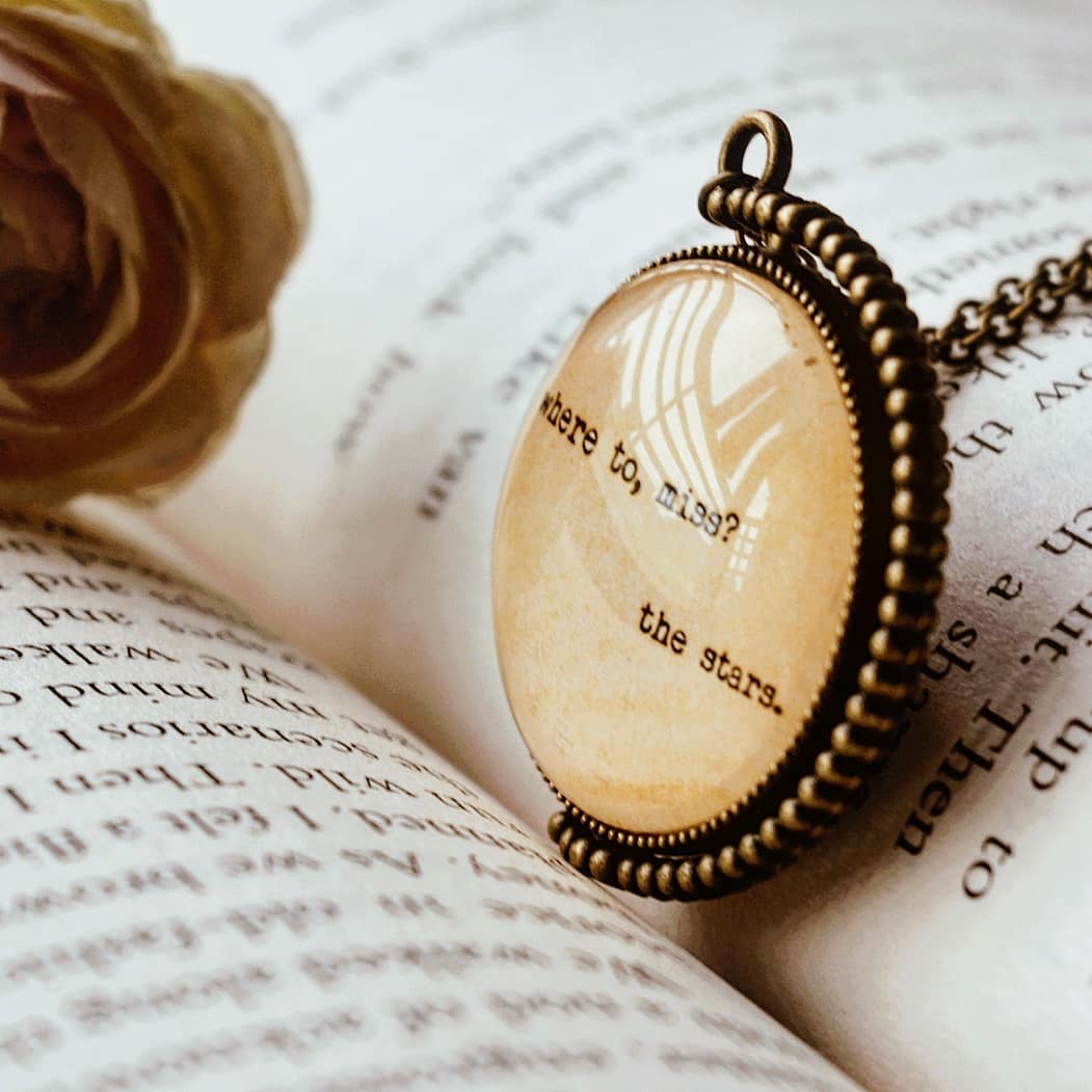 Where to, miss? The Stars - Double Sided Quote Pendant