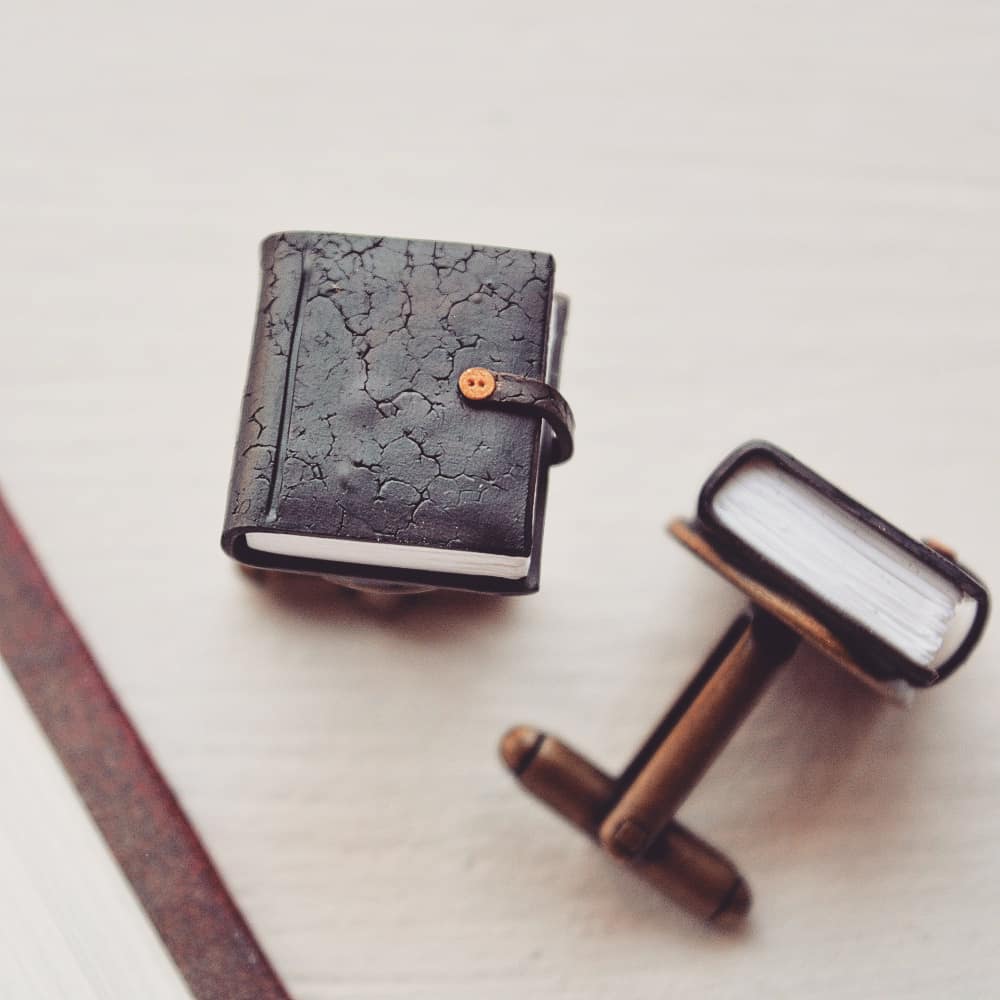 Faux Leather Diary Cufflinks