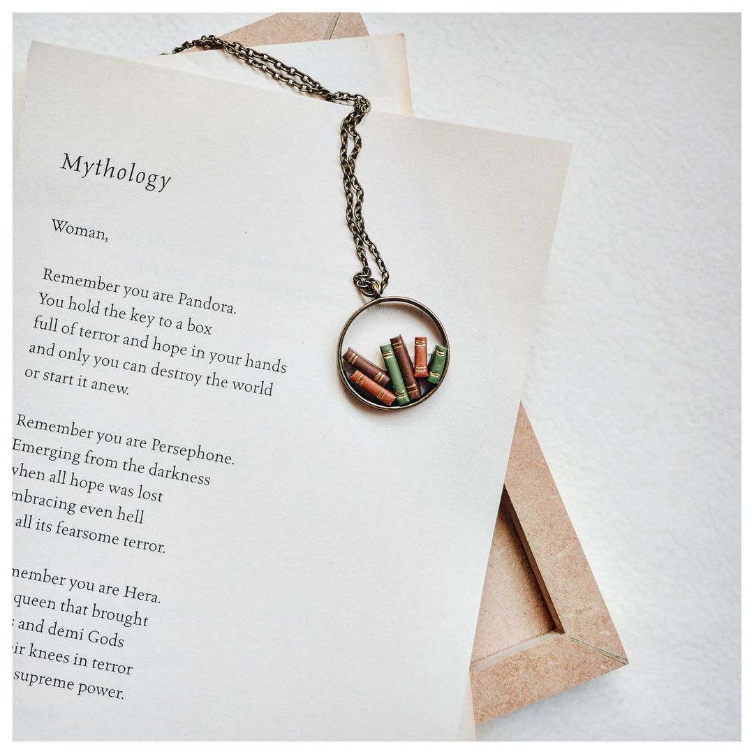 Random Stack of Books - Hollow Pendant