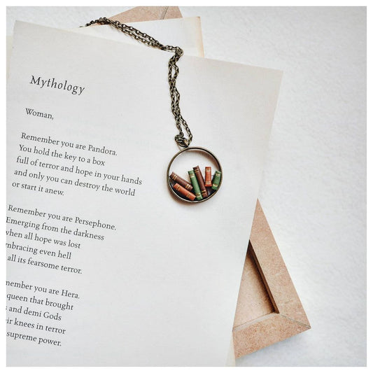 Random Stack of Books - Hollow Pendant