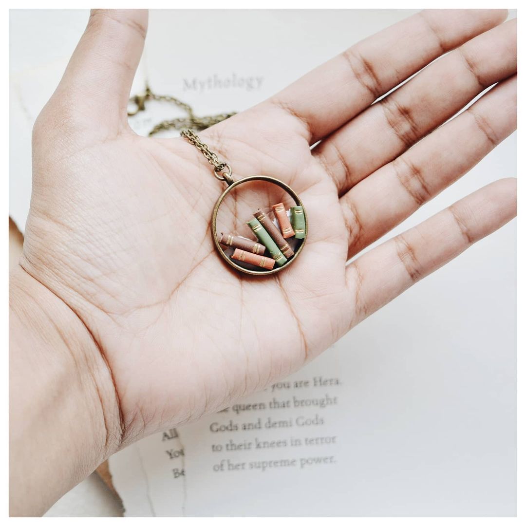 Random Stack of Books - Hollow Pendant