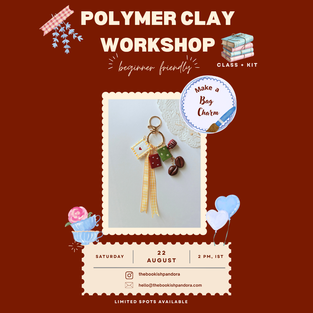 Booklover Bag Charm - Polymer Clay Workshop | 22nd August, LIVE on Zoom