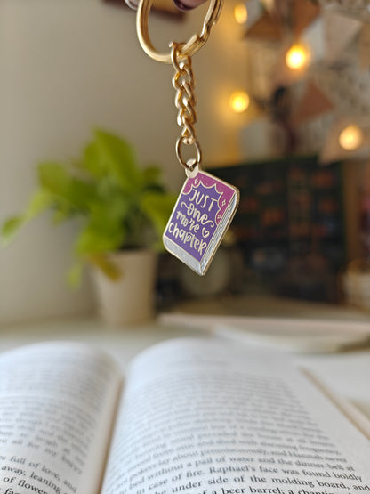 Just One More Chapter  - Bookish Enamel Keychain
