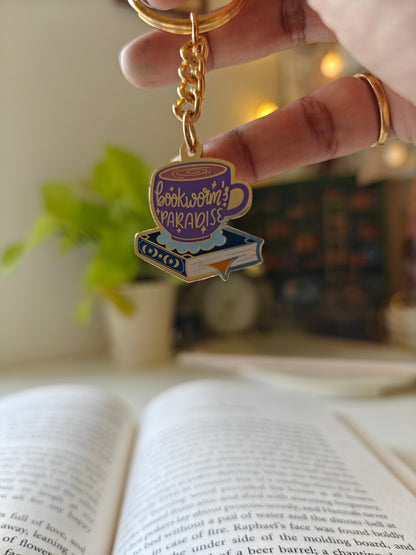 Bookworm's Paradise- Bookish Enamel Keychain
