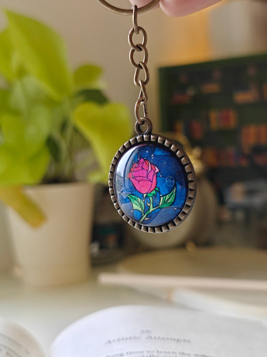 Beauty and The Beast Themed Keychain
