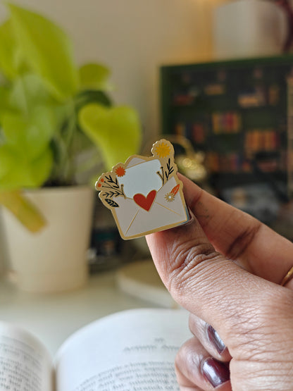 Envelope with Flowers - Bookish Enamel Pin