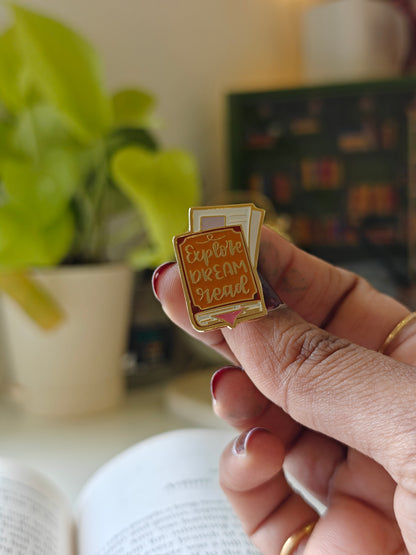 Explore Dream Read - Bookish Enamel Pin