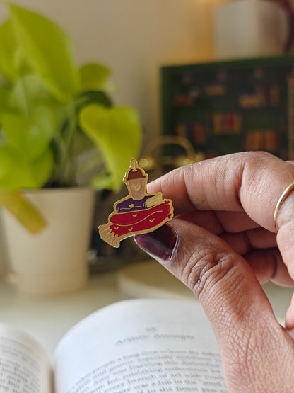 Coffee, Book and a Blanket - Bookish Enamel Pin
