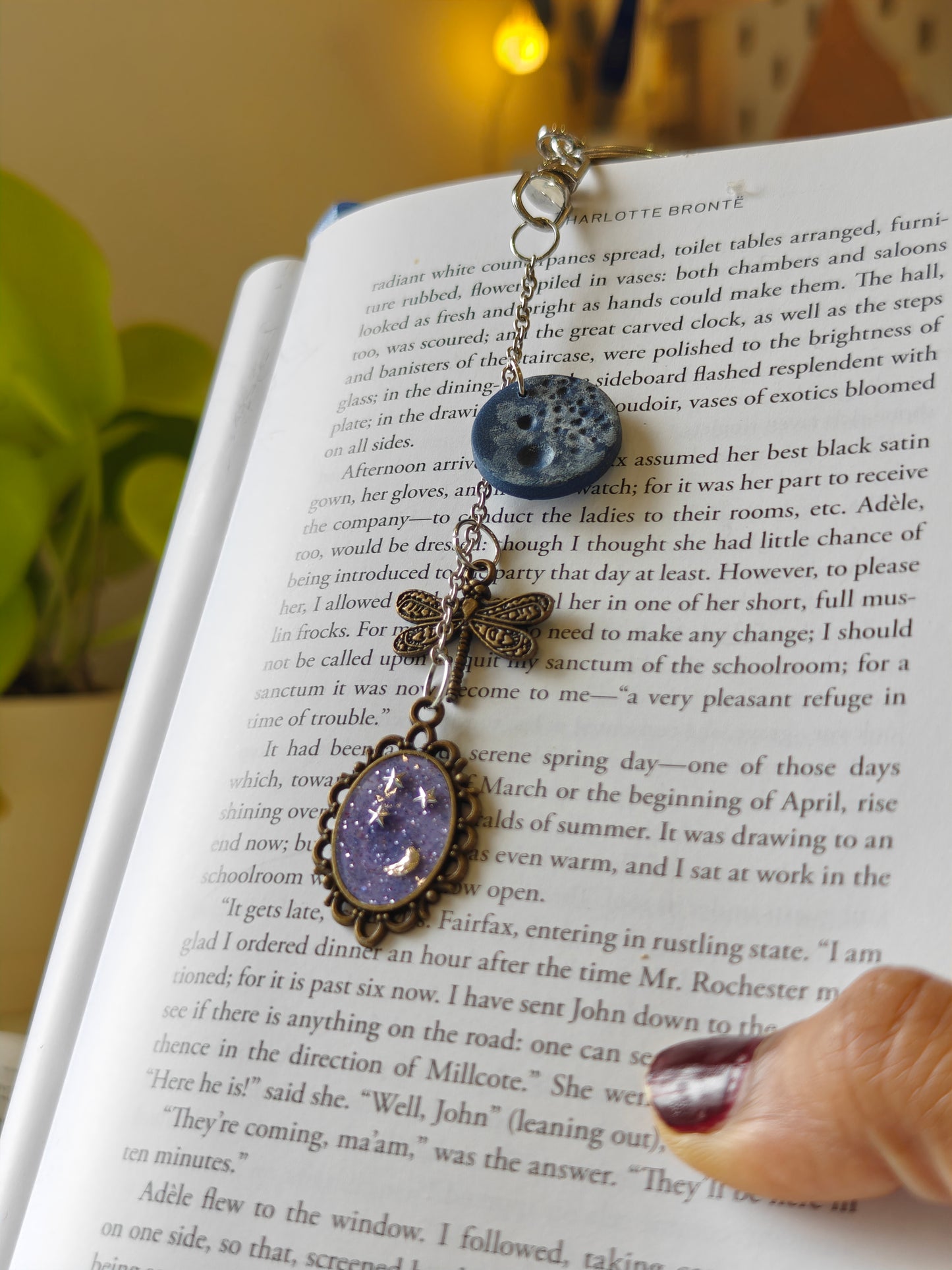 Full Moon Bookish Bag Charm
