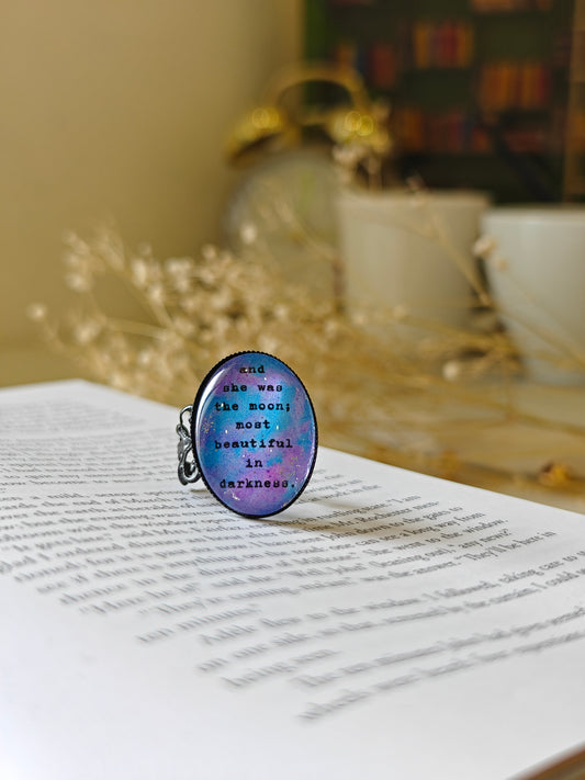 She was the moon - Bookish Ring