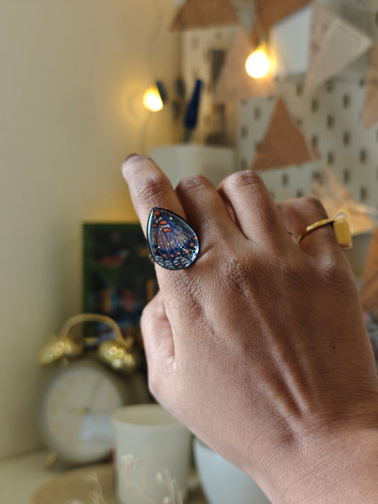Butterfly Wing  - Blue Ring