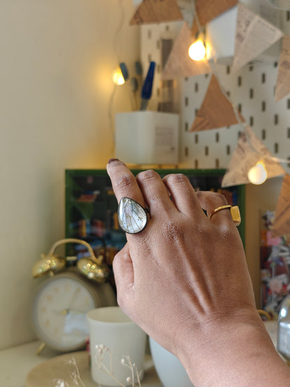 Butterfly Wing  - Off white Ring