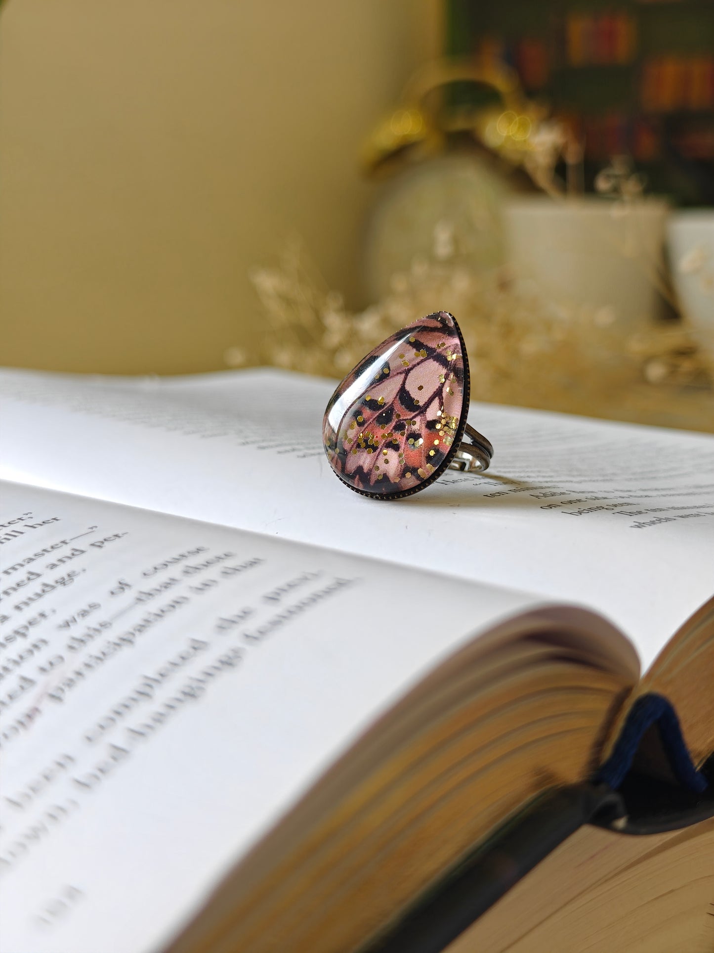 Butterfly Wing  - Black Ring