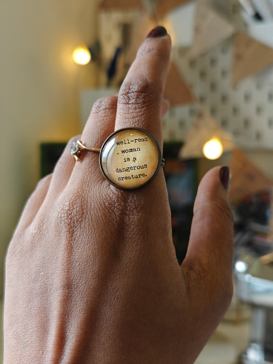 A well read-woman - Bookish Ring