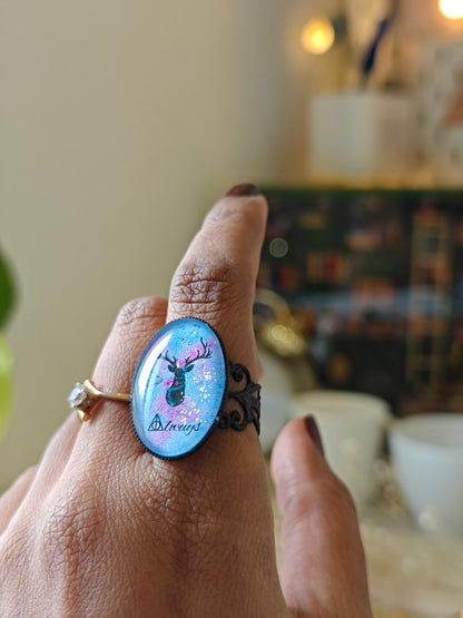 Always -Stag- Bookish Ring