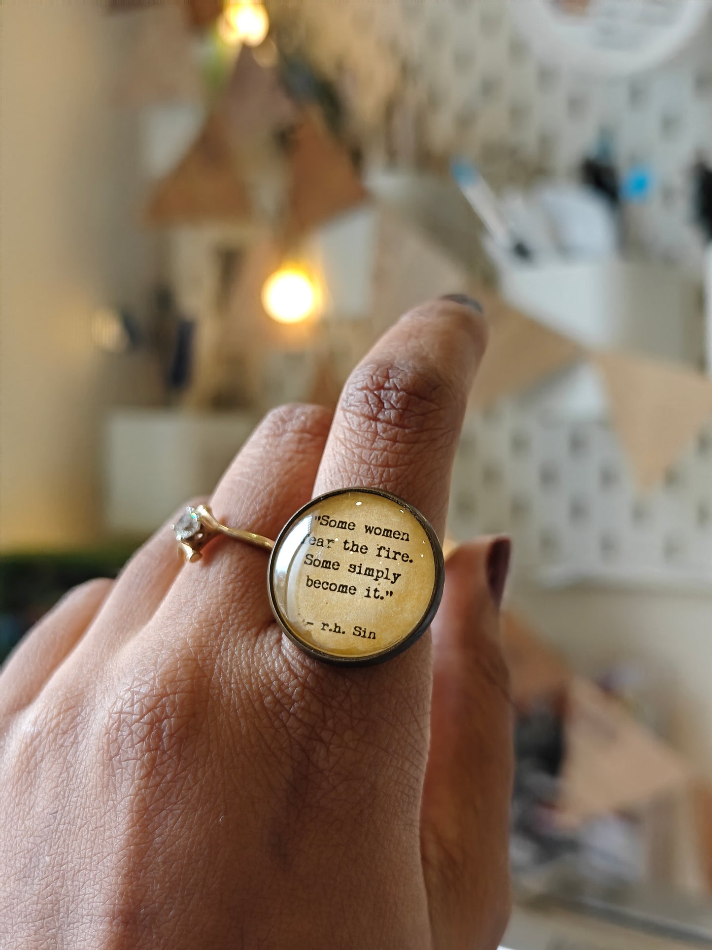 Some Women become the fire -r.h.sin Bookish Ring