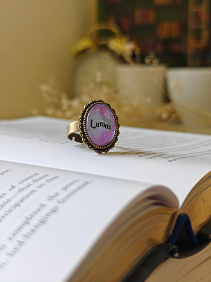 Lumos  - Bookish Ring (Design 2)