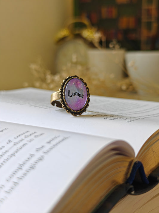 Lumos  - Bookish Ring (Design 2)