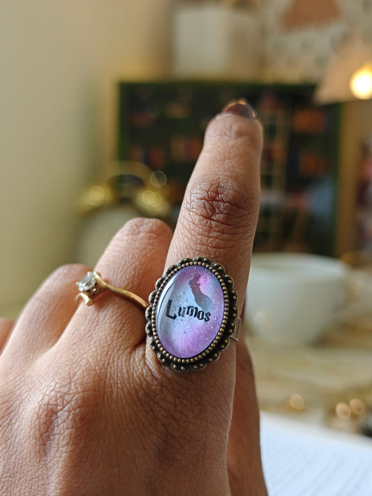 Lumos  - Bookish Ring (Design 2)