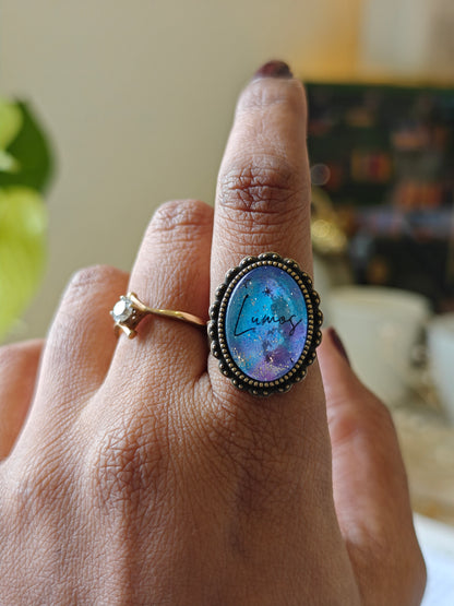 Lumos  - Bookish Ring (Design 1)