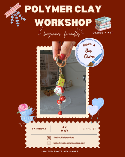 Beginner Polymer Clay Workshop - Bookish Bag Charm | LIVE on Zoom