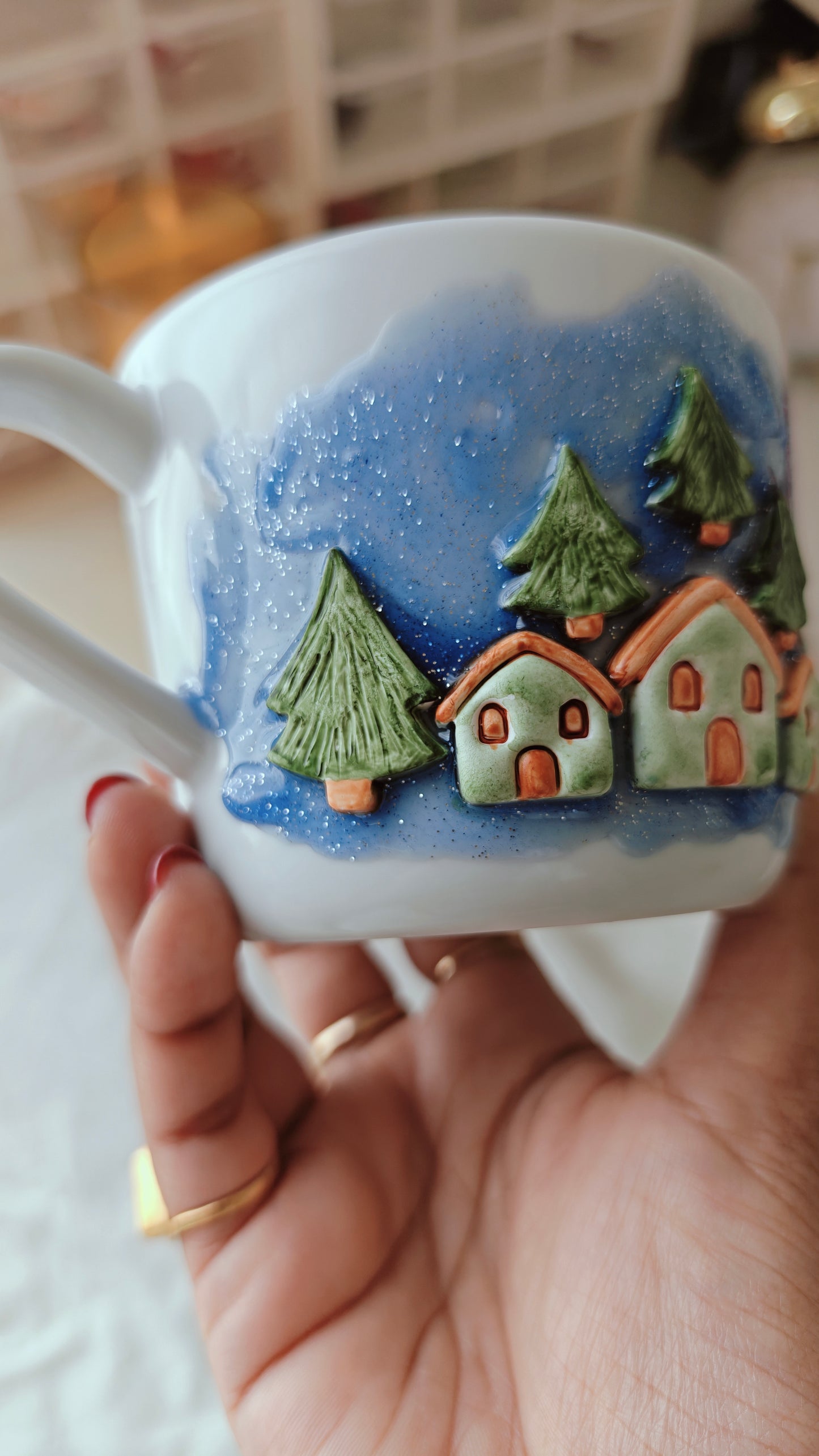 Midnight Snow Village Mug