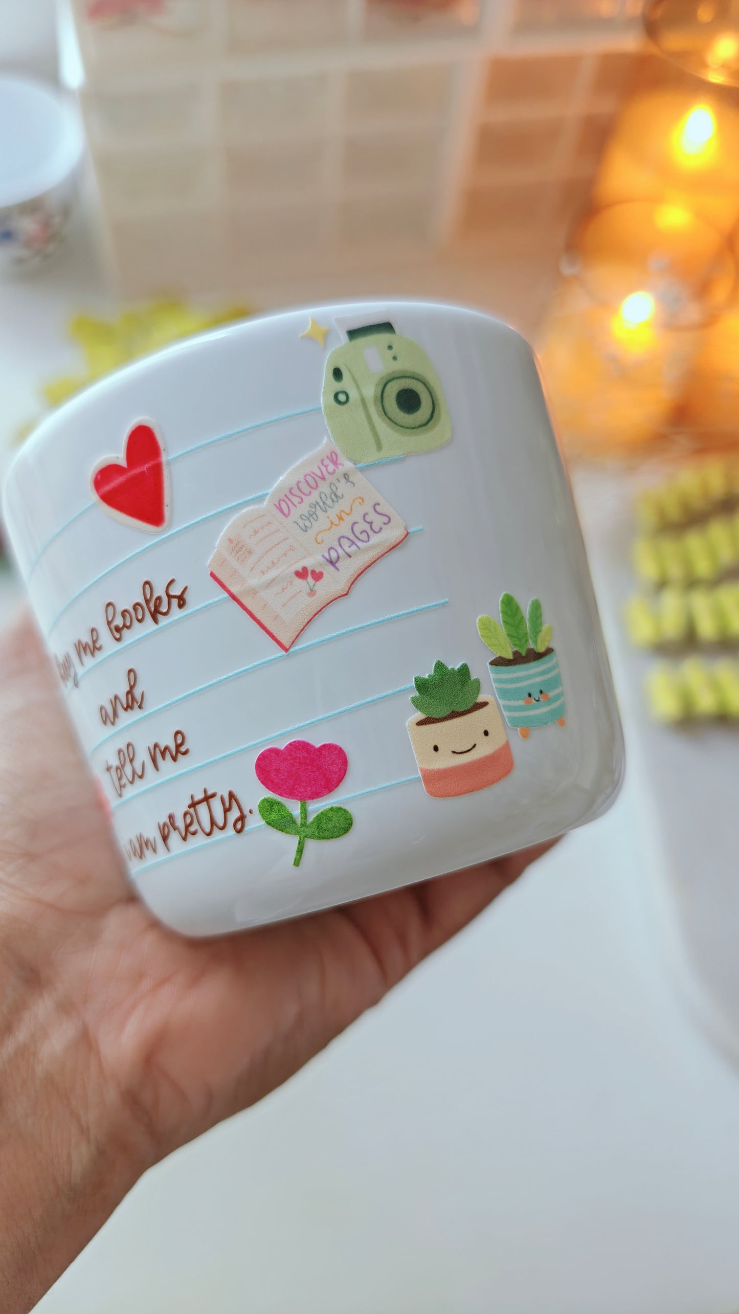 ‘Buy Me Books’  – Cute Aesthetic Book Lover Cup