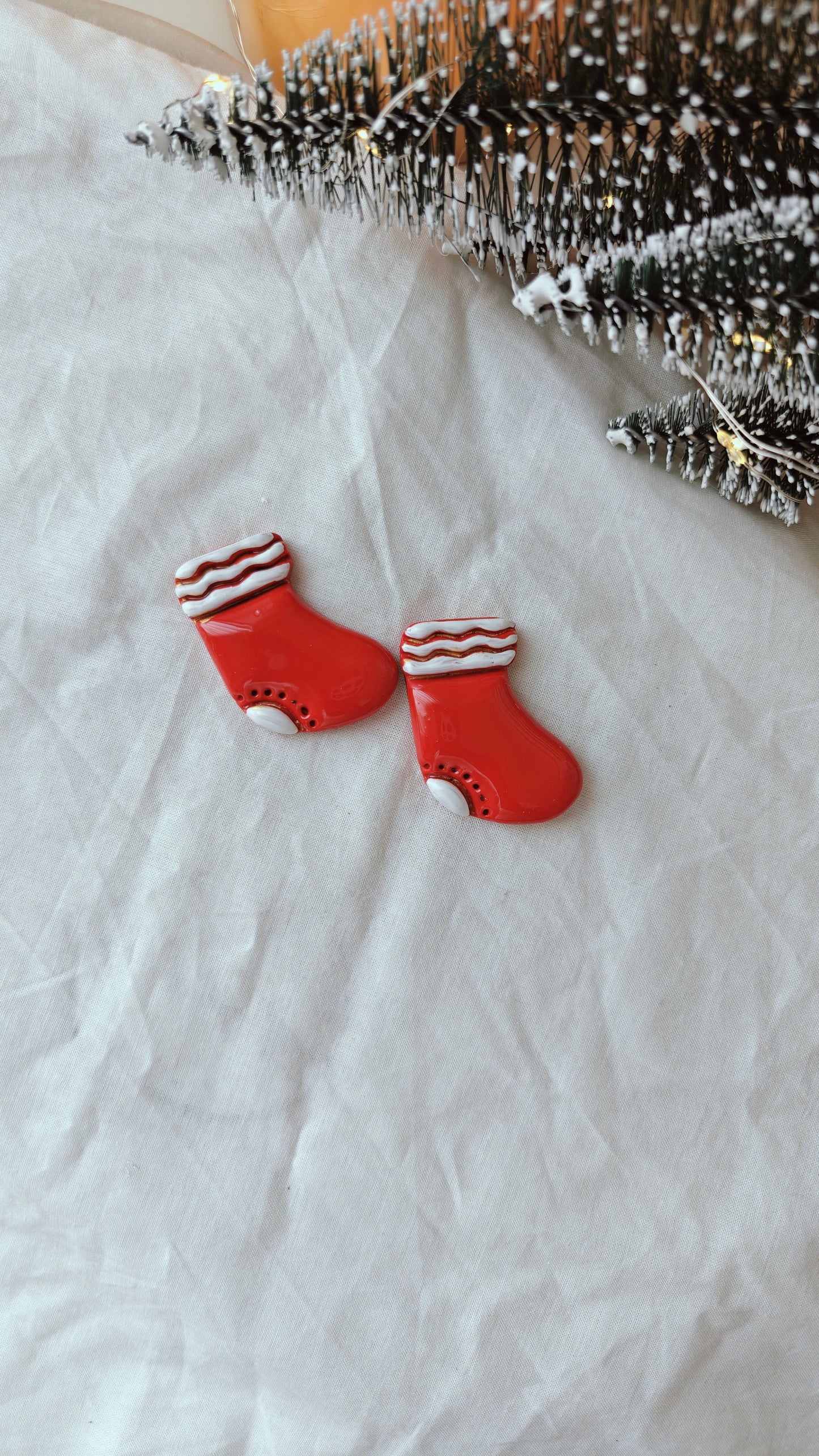 Red Stocking Ornament Set