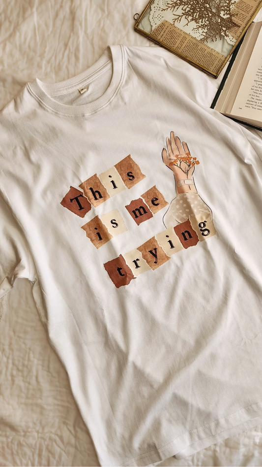 "Trying..." - Unisex Oversized Classic T-shirt