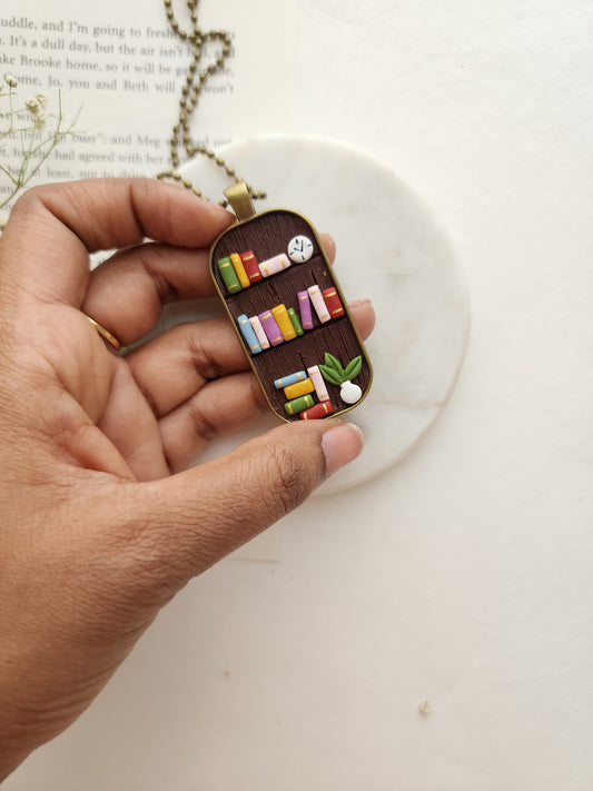 Bookshelf Pendant for Bibliophiles