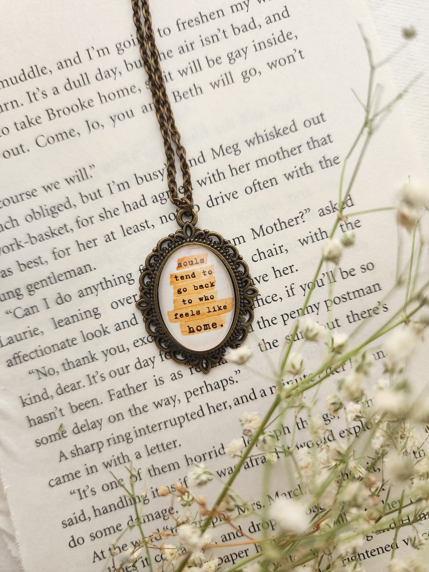 "souls tend to go back...” Quote Pendant